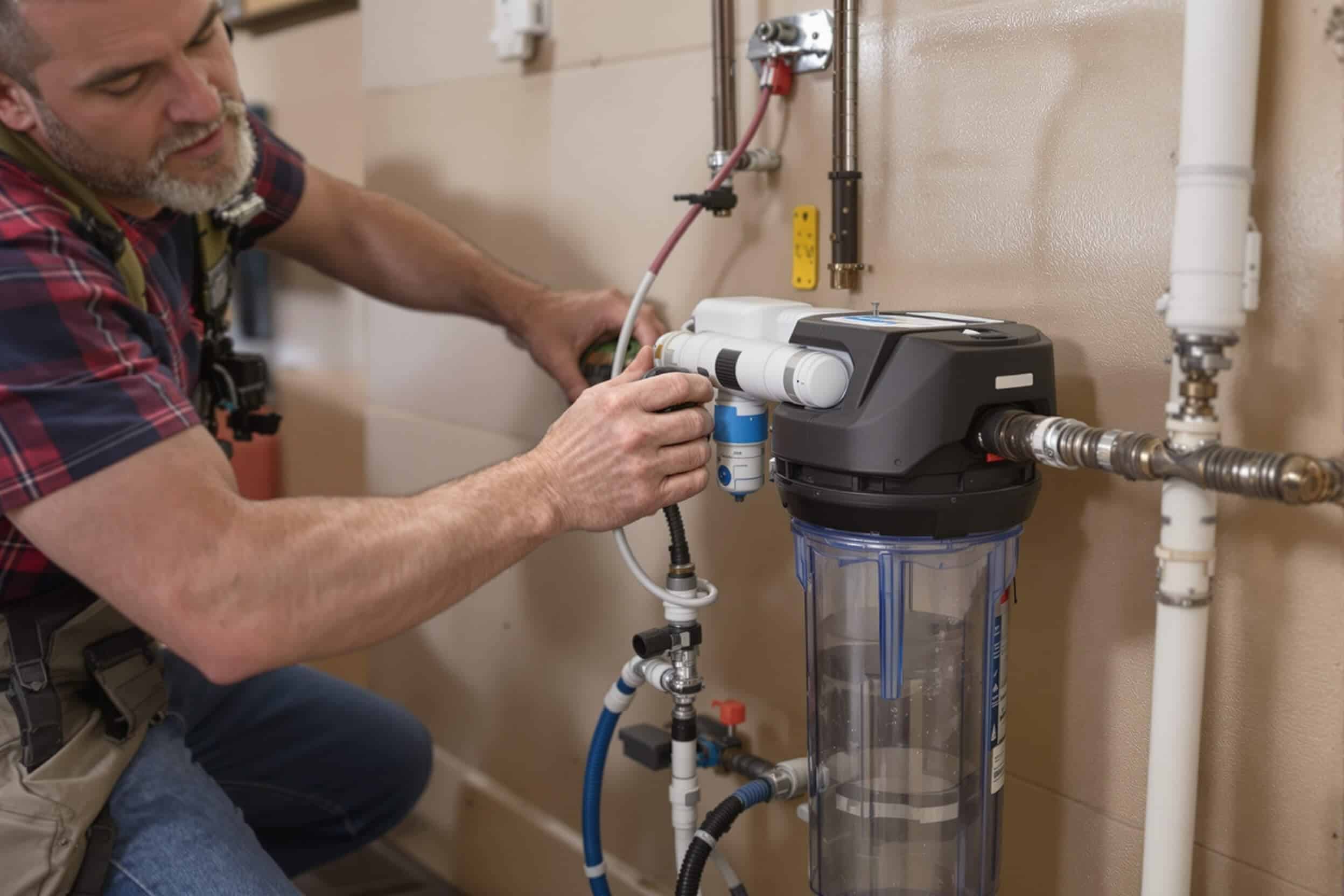 well-water-filter-replacement Replacing a sediment filter on a residential well water system